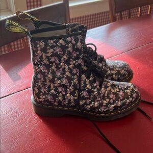 Doc Martens Black Floral Boots
